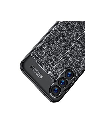 Samsung Galaxy S23 FE ile Uyumlu Kılıf Deri Görünümlü Silikon Telefon Kılıfı Kapak