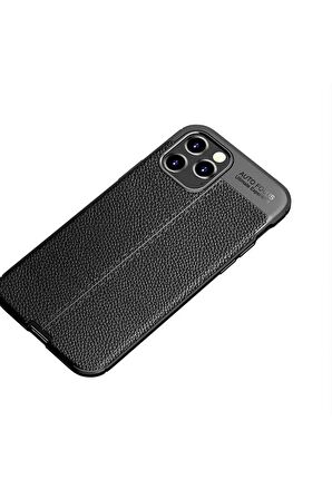 Apple iPhone 12 Pro Max ile Uyumlu Kılıf Deri Görünümlü Silikon Telefon Kılıfı Kapak