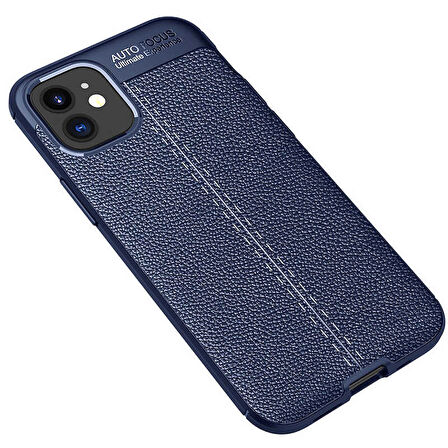 Apple iPhone 12 Mini ile Uyumlu Kılıf Deri Görünümlü Silikon Telefon Kılıfı Kapak