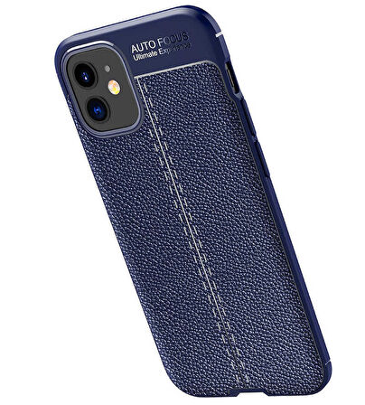 Apple iPhone 12 Mini ile Uyumlu Kılıf Deri Görünümlü Silikon Telefon Kılıfı Kapak