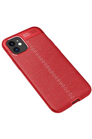 Apple iPhone 12 Mini ile Uyumlu Kılıf Deri Görünümlü Silikon Telefon Kılıfı Kapak
