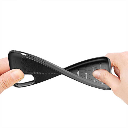 Apple iPhone 11 Pro ile Uyumlu Kılıf Deri Görünümlü Silikon Telefon Kılıfı Kapak