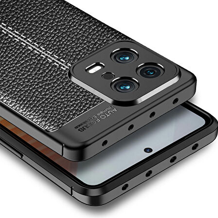 Xiaomi Mi 13 ile Uyumlu Kılıf Deri Görünümlü Silikon Telefon Kılıfı Kapak
