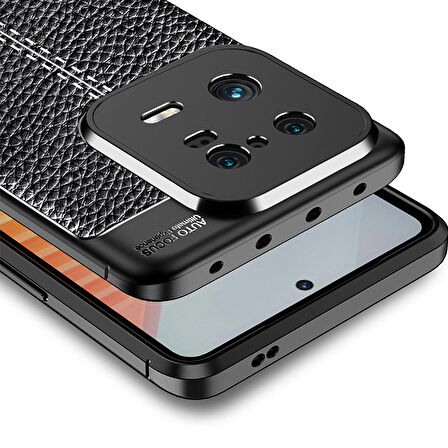 Xiaomi Mi 13 Pro ile Uyumlu Kılıf Deri Görünümlü Silikon Telefon Kılıfı Kapak