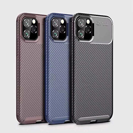 Apple iPhone 11 Pro Max ile Uyumlu Kılıf Focus Karbon Tasarım Telefon Kılıfı Kapak