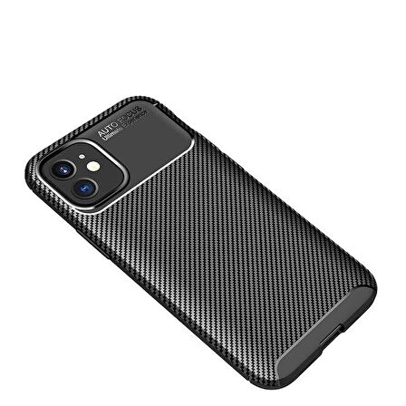 Apple iPhone 12 Mini ile Uyumlu Kılıf Focus Karbon Tasarım Telefon Kılıfı Kapak