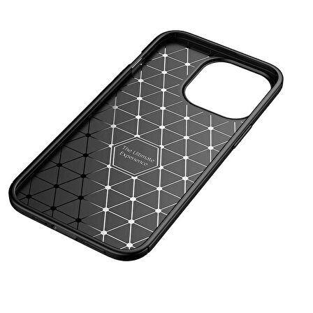 Apple iPhone 13 Pro Max ile Uyumlu Kılıf Focus Karbon Tasarım Telefon Kılıfı Kapak