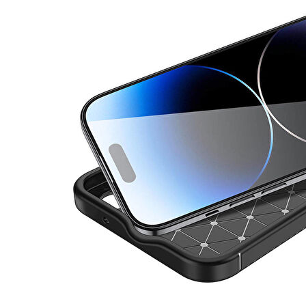 Apple iPhone 15 ile Uyumlu Kılıf Focus Karbon Tasarım Telefon Kılıfı Kapak