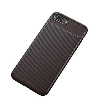 Apple iPhone 8 Plus ile Uyumlu Kılıf Focus Karbon Tasarım Telefon Kılıfı Kapak