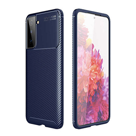 Samsung Galaxy S21 ile Uyumlu Kılıf Focus Karbon Tasarım Telefon Kılıfı Kapak