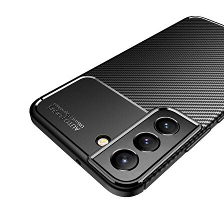 Samsung Galaxy S22 ile Uyumlu Kılıf Focus Karbon Tasarım Telefon Kılıfı Kapak