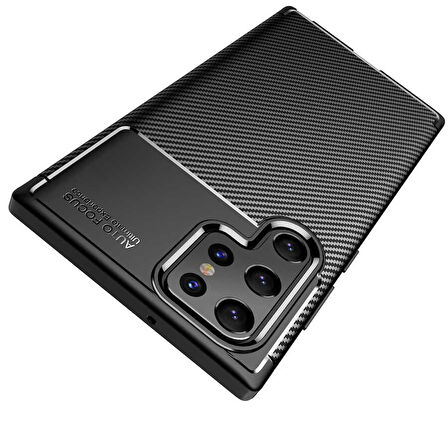 Samsung Galaxy S22 Ultra ile Uyumlu Kılıf Focus Karbon Tasarım Telefon Kılıfı Kapak