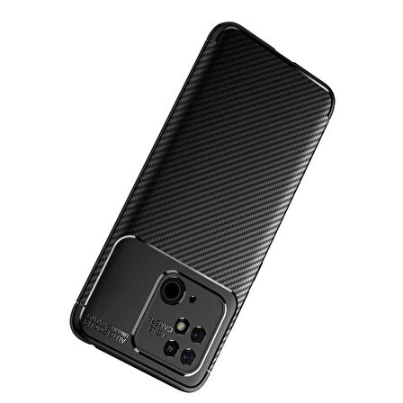 Xiaomi Redmi 10C ile Uyumlu Kılıf Focus Karbon Tasarım Telefon Kılıfı Kapak