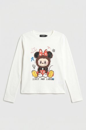 Kadın Kırık Beyaz w5 Baskı Desenli Sweatshirt