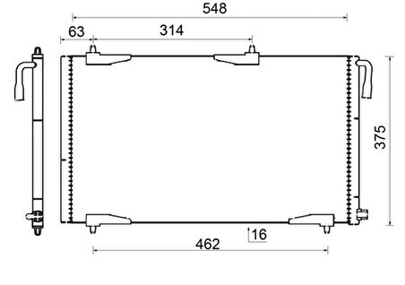 KLİMA RADYATÖRÜ KONDENSER PEUGEOT P206 1998-2009 1.1-1.4-1.6-2.0-1.4HDI-1.6HDI 6455 CJ 6455 CH 6455 FY 9651867080
