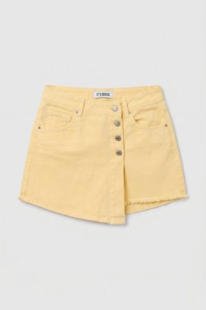Kadın Light Sarı 6s6-108 Denim Şort Etek