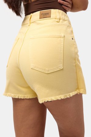 Kadın Light Sarı 6s6-108 Denim Şort Etek