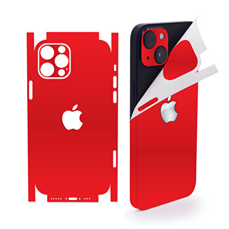 İphone 16 pro max için 360 full kaplama koruma sticker kılıfsız kullanım için KIRMIZI