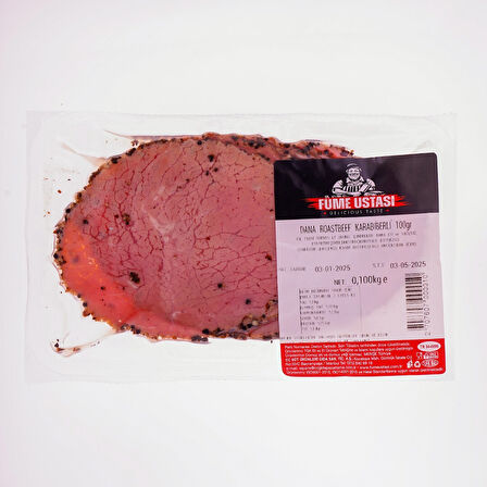 Füme Ustasi Karabi̇berli̇ Dana Roastbeef 100 Gr
