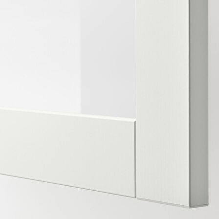 Raf ünitesi, beyaz-şeffaf cam, 120x40x64 cm, SINDVIK