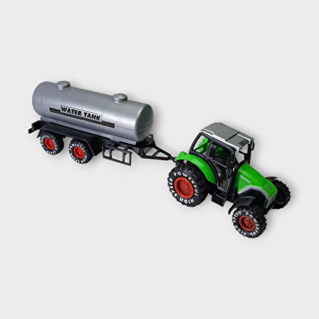 Çek Bırak Römorklu Traktör 25Cm - Yeşil Su Tankı