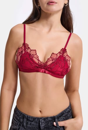 Kadın Kırmız Siyah 2'li Paket Dantelli Bralet Büstiyer