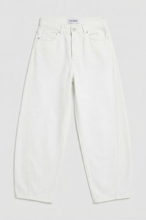 Kadın Kırık Beyaz Venüs 7s6-101 Mid Rise Carrot Fit %100 Koton Denim Jean
