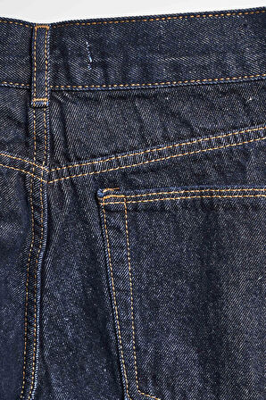 Kadın İndigo Renk 7w5-50 Carrot Fit Rahat Kesim İç boy 67cm %100 Koton Denim Jean