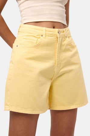 Kadın Light Sarı Diana 6s6-108 Relax Mom Fit Denim Şort
