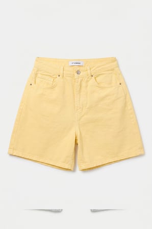 Kadın Light Sarı Diana 6s6-108 Relax Mom Fit Denim Şort