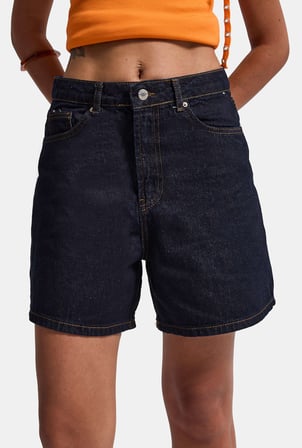 Kadın İndigo Selvedge Diana 7s6-50 Relax Mom Fit Denim Şort