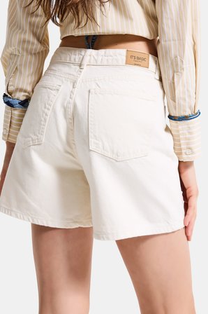 Kadın Raw Diana 7s6-69 Mom Fit Midi Boy Denim Şort