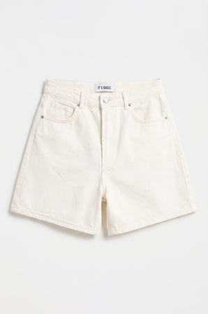 Kadın Raw Diana 7s6-69 Mom Fit Midi Boy Denim Şort