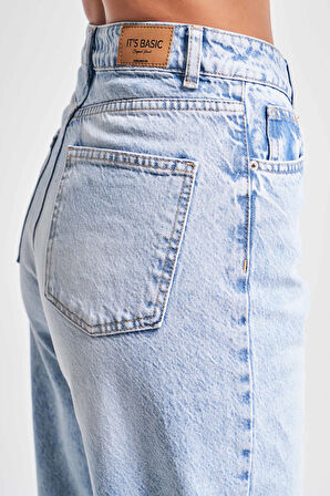 Kadın Snow Kot Rengi 4S5-27 Loose Fit %100 Koton Denim