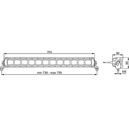 Hella Off-Road Alüminyum Gövde Led Lamba 12V-24V Lightbar LBX-720 360003-002