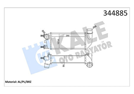 TURBO RADYATÖRÜ INTERCOOLER FIAT 500 1.3 DMTJ 2008 FORD KA 1.3 TDCİ 2008 AL/PL/BRZ 9S519L440AA 1560794 51787495