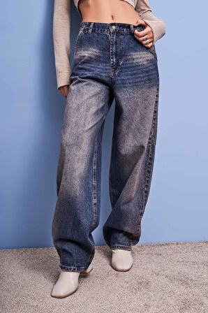 Kadın T.Kot Rengi 18w410 Skater Fit %100 Koton Denim