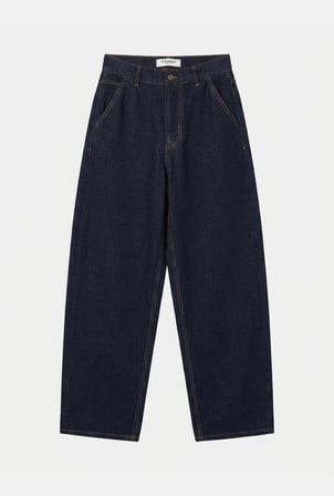 Kadın İndigo Selvedge 7w6-50 Skater Fit Bol Kesim Denim Jean