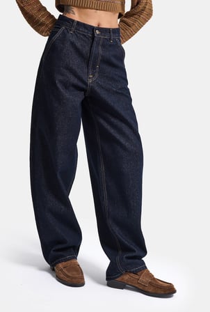 Kadın İndigo Selvedge 7w6-50 Skater Fit Bol Kesim Denim Jean