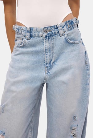 Kadın Ice Lotus 12s6-3 Süper Baggy Fit Denim Jean