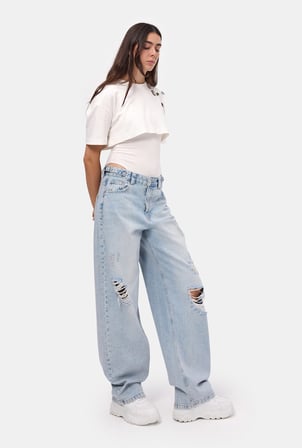 Kadın Ice Lotus 12s6-3 Süper Baggy Fit Denim Jean