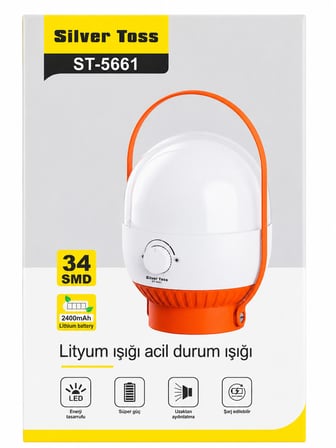 Şarjlı Acil Durum Lambası 34 LED 2400 mAh Kamp Ev Bahçe Işığı - Kamp Lambası