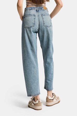 Kadın Kot Rengi 4s6-32 Relax Fit %100 Koton Denim Jean