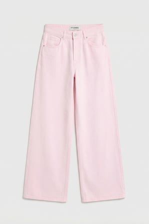 Kadın Açık Pembe Hera 6s6-98 Palazzo Fit Bol Kesim Denim Jean