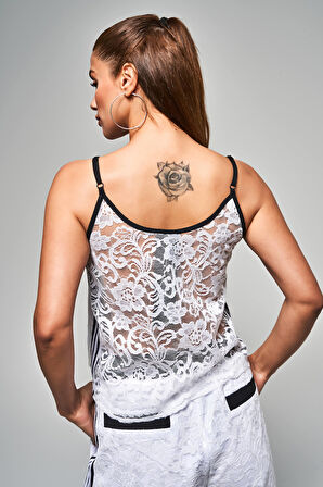 Kadın Ekru Renk Dantel Detaylı Askılı Tasarım Büstiyer