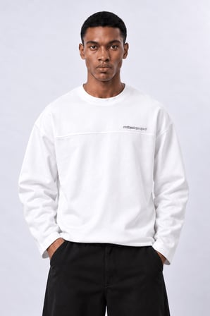 Erkek notbasicproject Oversize Long Sleeve Ekru