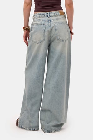 Kadın Kot Renk 4s6-32 Süper Baggy Fit %100 Koton Denim Jean