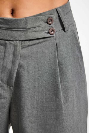 Kadın Gri s6 Baggy Fit Maxi Boy Bermuda Şort