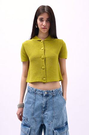 Bebe Yaka Düğmeli Bluz