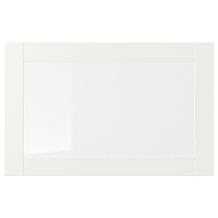 Kapak/çekmece ön paneli, beyaz-cam, 60x38 cm